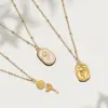 Stainless Steel Rose Flower Necklace Titanium Women's Pendant 18K Gold Plated Color Retention High-End Feeling Jewelry
