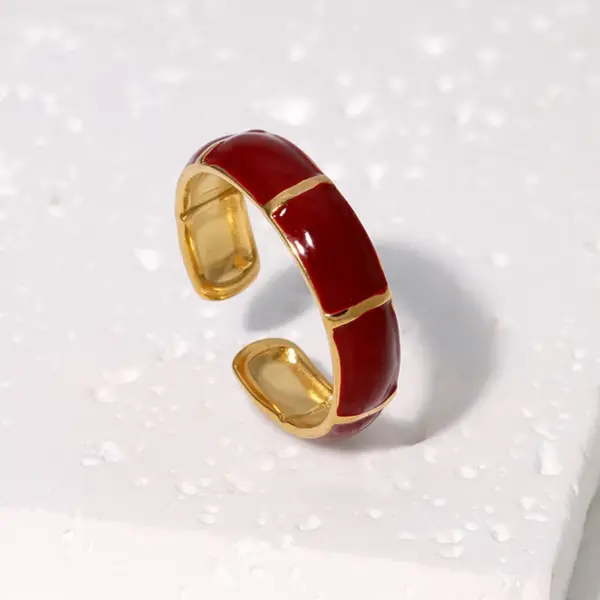 oly-098c4d6cdc5d953eee5e5c10e1ae0ce9 Wholesale PVD Coated Real Gold Plated 18K Gold Geometric 304 Stainless Steel Vintage Style Simple Style IG Style Waterproof Non Tarnish Open Rings