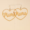 Wholesale Fashion love letter MAMA high-grade earrings design peach heart Mother's day New Year gift Women's earrings