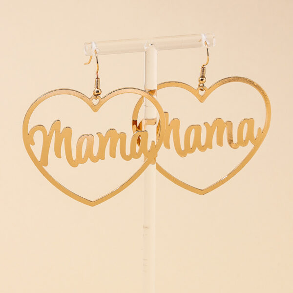 Wholesale Fashion love letter MAMA high-grade earrings design peach heart Mother's day New Year gift Women's earrings