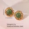 Wholesale 304 Stainless Steel Plastic Geometric Electroplating Imitation Gold Elegant Glam Classic Style Ear Studs