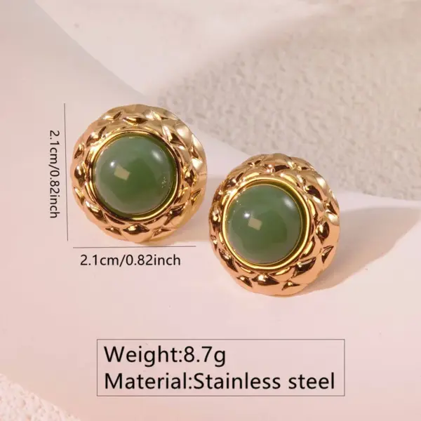 Wholesale 304 Stainless Steel Plastic Geometric Electroplating Imitation Gold Elegant Glam Classic Style Ear Studs