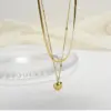 Wholesale Vacuum Plating Real Gold Plated 18K Gold Gold Plating Silver Plated Heart Shape 304 Stainless Steel Fashion Waterproof Non Tarnish Titanium Steel Layered Necklaces