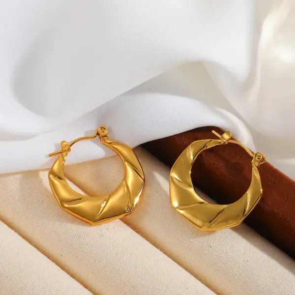 Wholesale 1 Pair Basic Simple Style Irregular Geometric Plating 304 Stainless Steel 18K Gold Plated Earrings