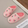 Wholesale Cross-Border Cute Pink Girly Peach Cartoon Home Cotton Slippers Warm Soft Bottom Silent Plush Slippers