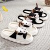 Wholesale 2024 cross-border hot cow linen slippers home thick bottom Amazon SHEIN tiktok temu delivery