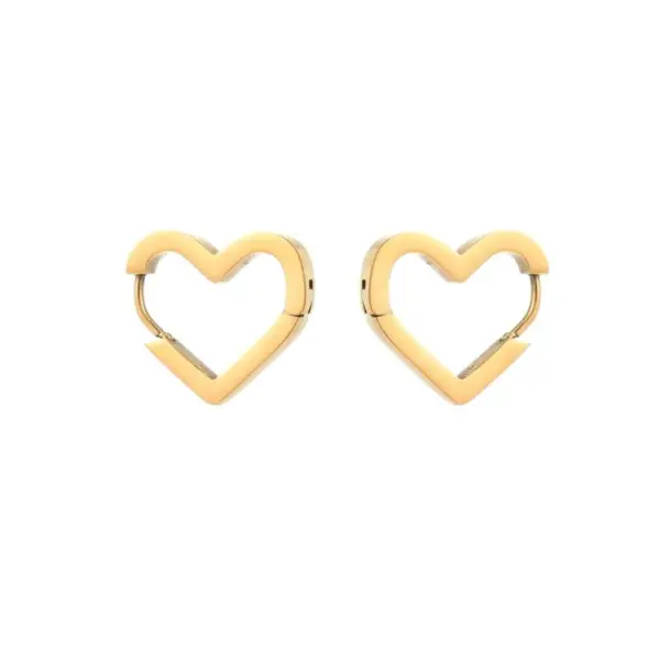 Wholesale PVD Coated 18K Gold Plated Pentagram Heart Shape Stainless Steel Commute Waterproof Non Tarnish Earrings