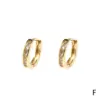 Wholesale Fashion Round Gold Plated Copper Zircon Hoop Earrings