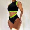Wholesale 2025 New European and American Vests Sports Split Bikini Swimsuit Cross-border Amazon Sexy Belly Covering Swimsuit