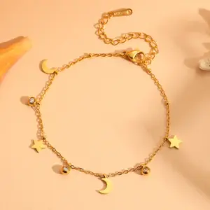 Star Moon Bracelet with Diamond