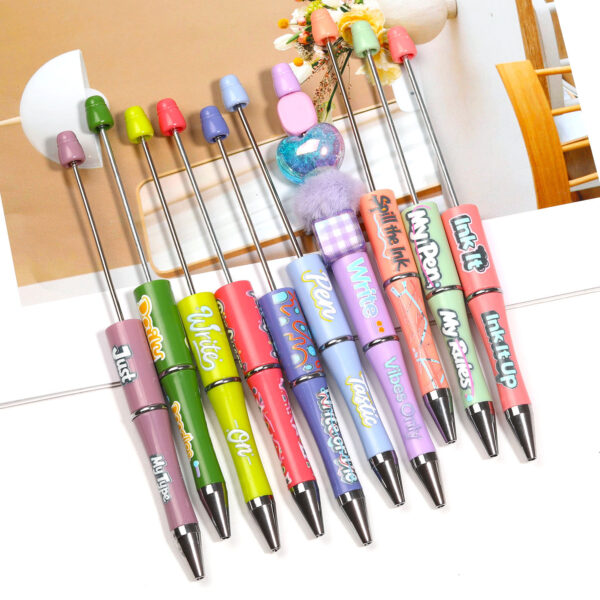 oly-09bf6b40f8372daf57a1c81a052f8d46 Wholesale Beadable pens, colorful English letter printed beads