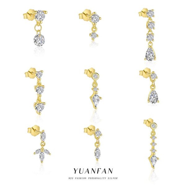 Wholesale S925 Sterling Silver Tassel Zircon Earrings Luxury Earrings