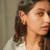 PVD Coated Real Gold Plated Water oplets 316 Stainless Steel IG Style Waterproof Non Tarnish 316 Stainless Steel Ear Studs