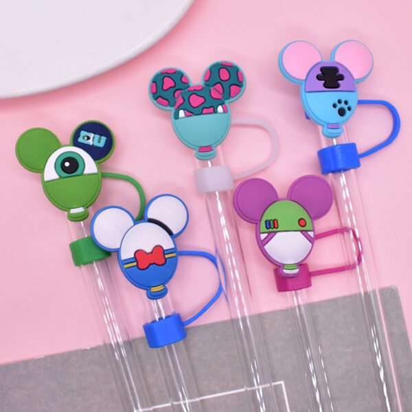 Wholesale Random 10pcs 10M cute head dust plug straw hat cup straw accessories OLY Exclusive