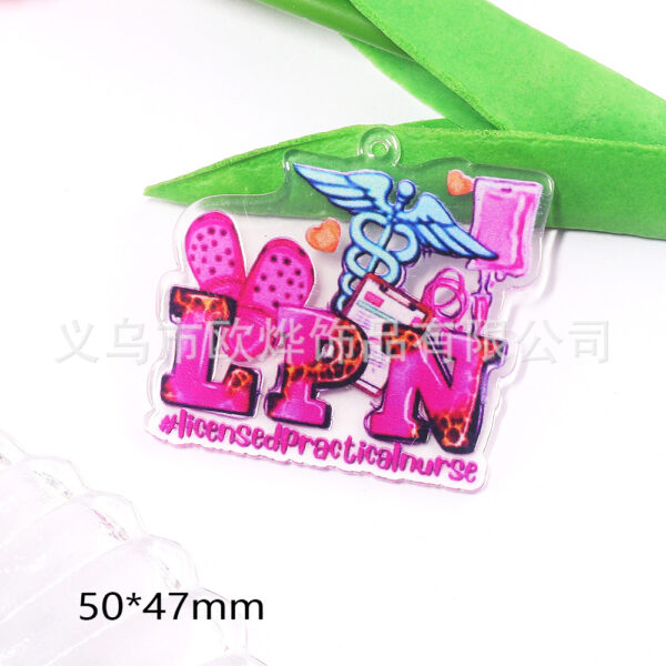 oly-09d3dece40c6b1e649a2fbcf1f97b3a1 Wholesale Cross-Border New Loose Powder Cartoon Letter Girl Bag Pendant Acrylic Cute DIY Patch Accessories