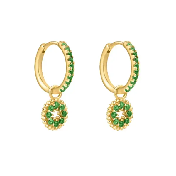 Wholesale 1 Pair Ig Style Streetwear Round Water Droplets Heart Shape Plating Inlay Copper Zircon White Gold Plated Gold Plated Drop Earrings