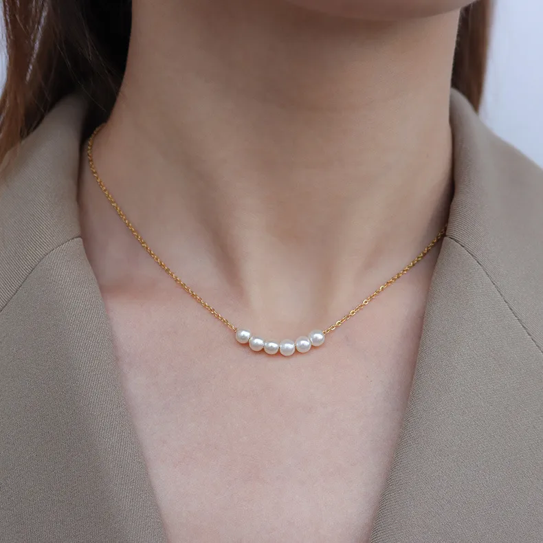 Wholesale PVD Coated Real Gold Plated 18K Gold Printing 304 Stainless Steel Waterproof Non Tarnish 304 Stainless Steel Necklace