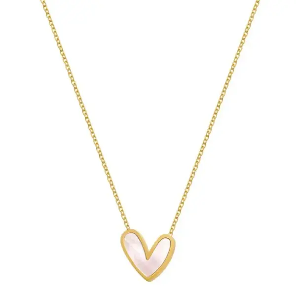 oly-09e25c621c25f190ea2d534574e69f05 Wholesale Jewelry Fashion Heart Shape 304 Stainless Steel Acrylic 18K Gold Plated Plating Stainless Steel Jewelry Sets