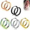 Wholesale 1 Piece Retro Solid Color Plating 304 Stainless Steel Titanium Steel Hoop Earrings
