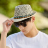 Wholesale Cross-border Sunshade Straw Hat Summer Outdoor Beach Sun Hat Sunscreen Hat Men's Ethnic Style Top Hat Fashion All-match
