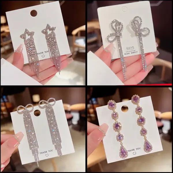 Wholesale Fashion Flower Butterfly Bow Knot Copper Inlay Artificial Pearls Zircon Drop Earrings 1 Pair