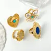 Wholesale PVD Coated Real Gold Plated 18K Gold Irregular Heart Shape 304 Stainless Steel Vintage Style Simple Style Waterproof Non Tarnish Open Rings