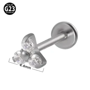 Wholesale 1 Piece Ear Cartilage Rings & Studs Simple Style Flower G23 Titanium Synthetic Opal Zircon Plating Inlay Synthetic Opal Zircon