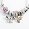 Wholesale Sweet Love Butterfly Titanium Steel Plating Artificial Crystal Artificial Pearls Bangle