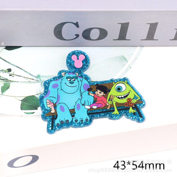 Wholesale New loose powder cross-border cartoon fabric cute jewelry acrylic pins adorable DIY patch accessories
