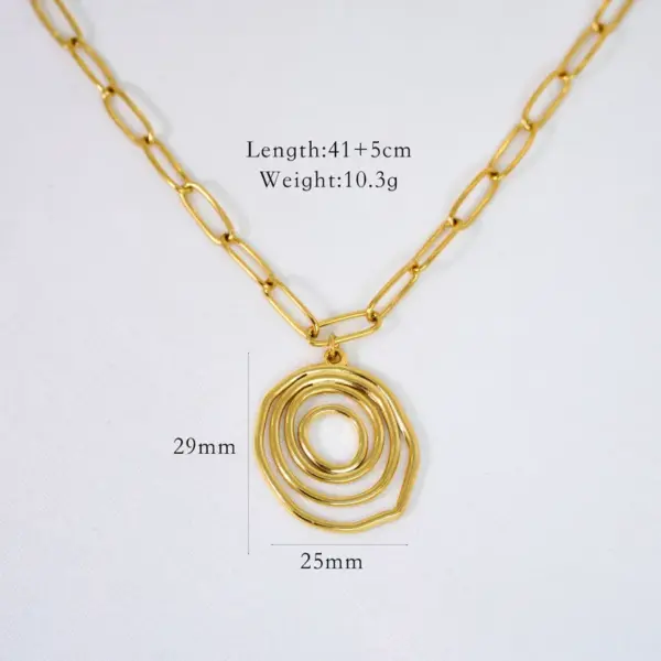 Wholesale Jewelry Simple Style Geometric Titanium Steel 14K Gold Plated Pendant Necklace