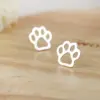Wholesale PVD Coated 18K Gold Real Gold Plated Paw Print 304 Stainless Steel Simple Style Waterproof Non Tarnish Ear Studs