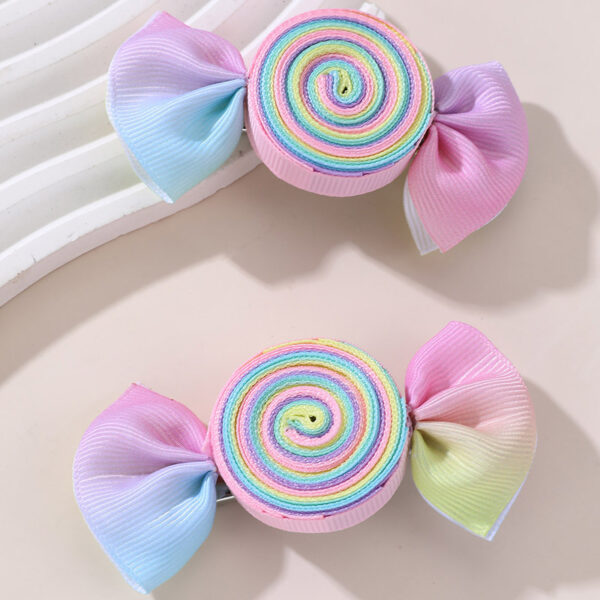 oly-0a06c4379bac8a57d4c321ea8e8133e5 Wholesale Candy Flower Headwear Duckbill Clip Back of Head Bow