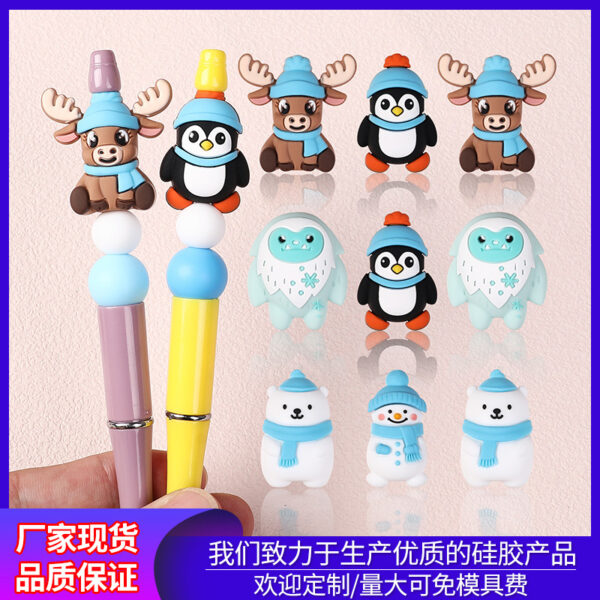 Wholesale Blue Christmas silicone beads