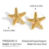 Wholesale PVD Coated Real Gold Plated 18K Gold Geometric Starfish 304 Stainless Steel Elegant Lady Waterproof Non Tarnish Ear Studs
