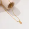 Wholesale INS Style Simple Style Letter Copper Plating Inlay 18K Gold Plated Zircon Necklace Pendant