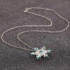 Wholesale Natural gemstone silver-plated zircon snowflake necklace Christmas gift pendant