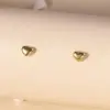 Wholesale 304 Stainless Steel Heart Shape Electroplated Stone-Free 18K Gold Plated Simple Style Commute Ear Studs