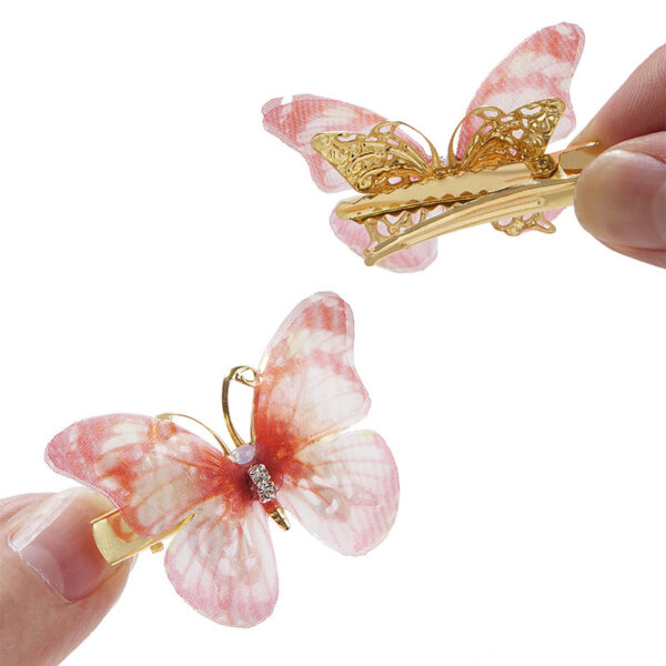 Wholesale 6-Pack Butterfly Hair Clips for Girls and Princesses, Cute Super Fairy Hair Accessories, Tulle Fairy-Like Ancient Style Han Dynasty Headwear