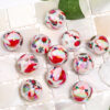Wholesale Santa Claus printed round beads colored snowflake acrylic bead
