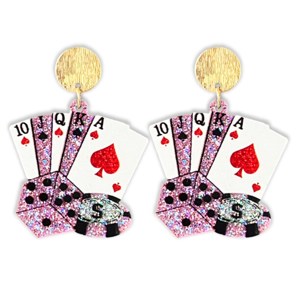 Wholesale Amazon Western Sparkling Earrings Denim Text Sunset Cow Head Poker Sunset Boots Earrings