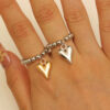 Wholesale Handmade beaded elastic cord heart pendant ring