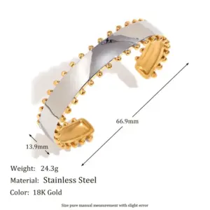 Bead Edge Glossy Bracelet-Two colors