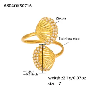 A804-Gold 5A Zircon Ring-7 / 7