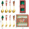 Wholesale Cartoon Christmas Dessert Fork and Spoon Cutlery Set