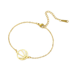 Golden Basketball Thin Cross Chain