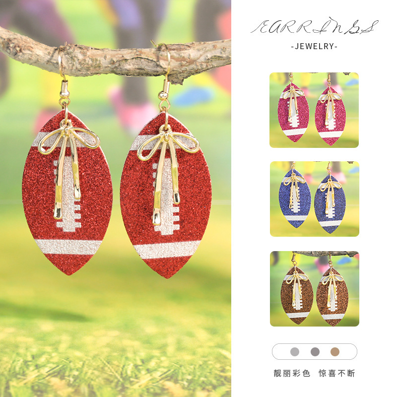 Wholesale iridescent sequined bow earrings