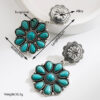Wholesale European and American Exaggerated Earrings Women's Retro Oval Turquoise Hollow Geometric Leopard Leather Earrings Foreign Trade Jewelry