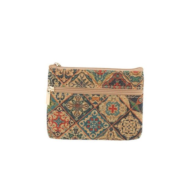 Wholesale Original wood grain double layer coin purse card case key case data cable storage bag