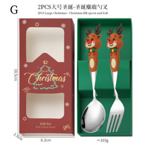Elk spoon and fork 2-piece set g [silver]