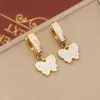 Wholesale 1 Pair Fashion Heart Shape Butterfly Stainless Steel Plating Zircon Dangling Earrings